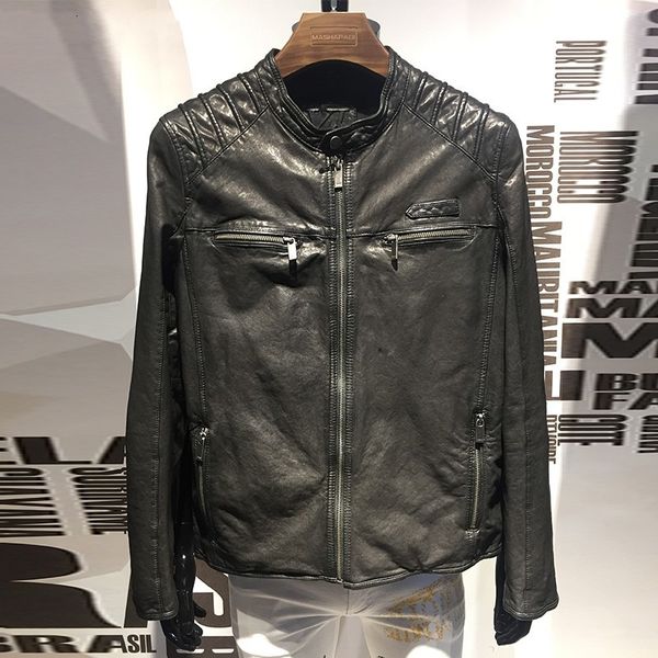 new sheepskin motorcycle genuine leather jacket mens stand collar moto biker jacket zipper black short real leather coat
new sheepskin motorcycle genuine leather jacket mens stand collar moto biker jacket zipper black short real leather coat