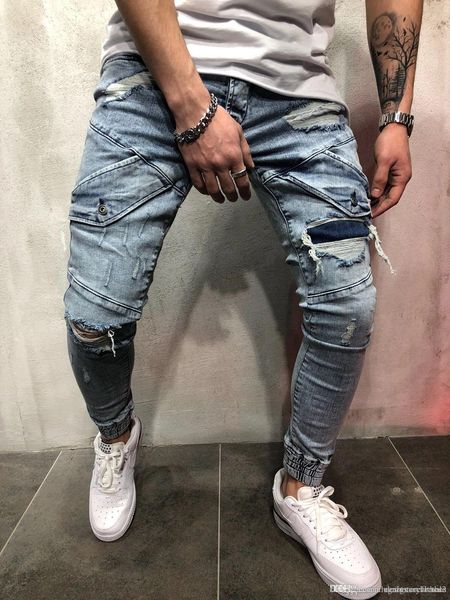 mens designer biker denim blue jeans spring autumn trousers ripped draped pockets designer jean pants
mens designer biker denim blue jeans spring autumn trousers ripped draped pockets designer jean pants