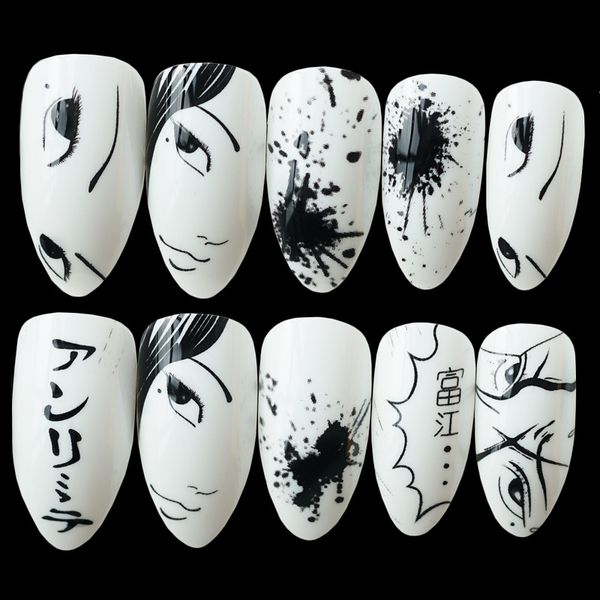 wholesale shiny fake nail black white cartoon false nails tip acrylic stiletto japanese style lady manicure tools, Red;gold
wholesale shiny fake nail black white cartoon false nails tip acrylic stiletto japanese style lady manicure tools, Red;gold