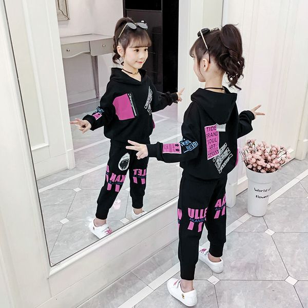girls spring autumn fashion new hooded letter sports suit children casual set 2pcs sweatshirt+pants girls kids clothes suit, Black;blue
girls spring autumn fashion new hooded letter sports suit children casual set 2pcs sweatshirt+pants girls kids clothes suit, Black;blue