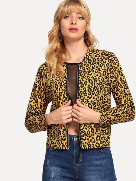 european and american style short leopard jacket for women 2019 spring fashion ladies coat outwear jackets mujer coats s-xl, Black;brown
european and american style short leopard jacket for women 2019 spring fashion ladies coat outwear jackets mujer coats s-xl, Black;brown
