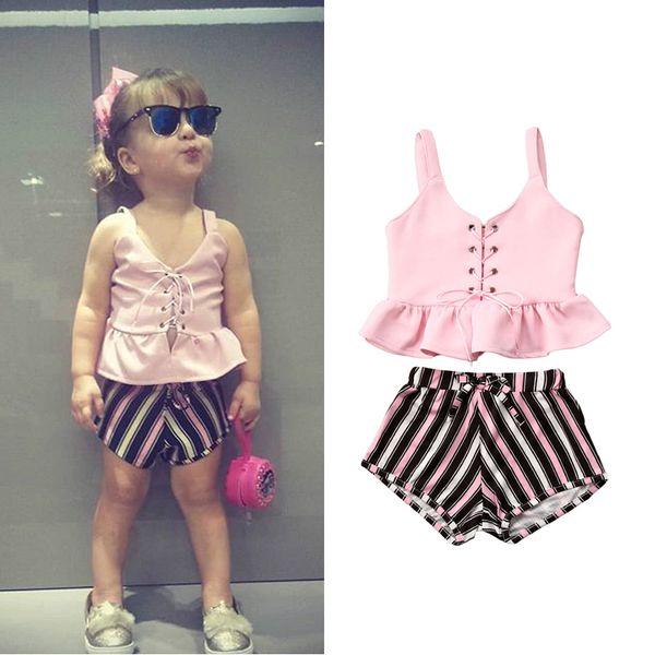 clothing sets fashion 2pcs toddler kid baby girl set summer sleeveless ruffle pink t-shirt stripe shorts outfits, White
clothing sets fashion 2pcs toddler kid baby girl set summer sleeveless ruffle pink t-shirt stripe shorts outfits, White