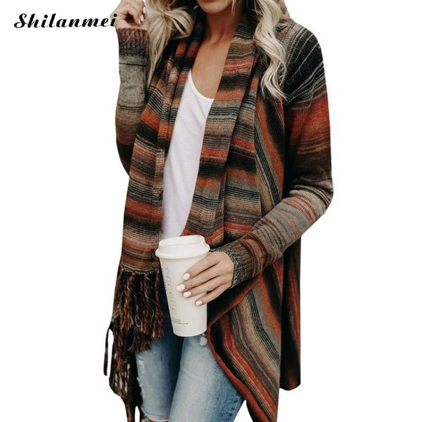 2019 spring autumn irregular knitting tassel sweater cardigan sueter mujer fashion women vintage ethnic pullovers sweaters, White;black
2019 spring autumn irregular knitting tassel sweater cardigan sueter mujer fashion women vintage ethnic pullovers sweaters, White;black