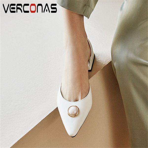 verconas 2020 woman pumps woman sandals summer cow leather metal decoration pointed toe square heels/high heels shoes, Black
verconas 2020 woman pumps woman sandals summer cow leather metal decoration pointed toe square heels/high heels shoes, Black