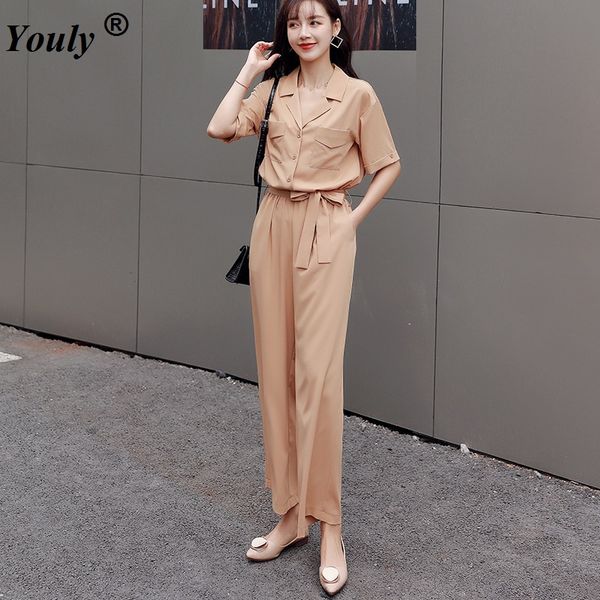 solid elegant women jumpsuit 2020 summer deep v neck button shirt turndown collar short sleeve office lady one piece romper belt, Black;white
solid elegant women jumpsuit 2020 summer deep v neck button shirt turndown collar short sleeve office lady one piece romper belt, Black;white