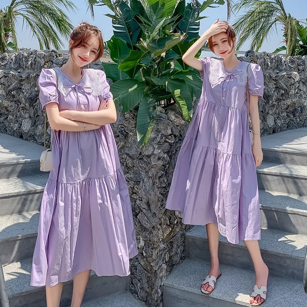 9017# maternity clothes summer short sleeve easy matching loose stylish dress for pregnant women mom dress, White
9017# maternity clothes summer short sleeve easy matching loose stylish dress for pregnant women mom dress, White