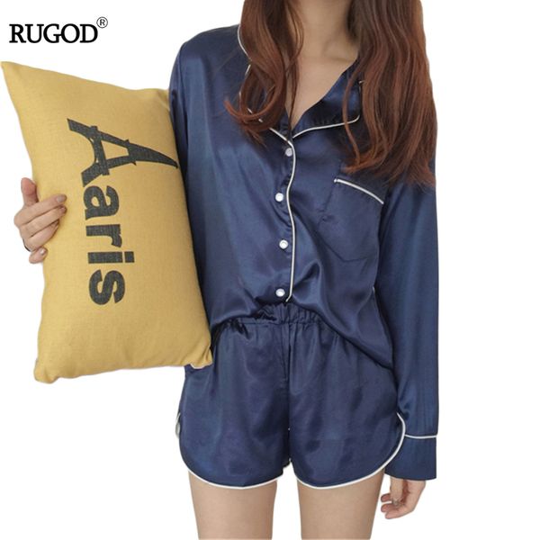 womens silk satin pajamas set fashion two piece set female sleepwear long sleeve shirt and shorts pyjama women, Black;red
womens silk satin pajamas set fashion two piece set female sleepwear long sleeve shirt and shorts pyjama women, Black;red
