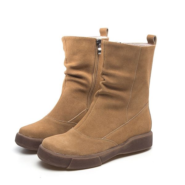 outdoor spring autumn women genuine leather fold half equestrian boots winter ladies plush pleated mid-calf boots 191217, Black
outdoor spring autumn women genuine leather fold half equestrian boots winter ladies plush pleated mid-calf boots 191217, Black