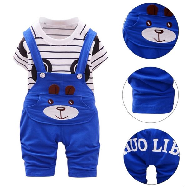 2pcs/sets baby clothes sets boys cotton cute cartoon panda striped t-shit+strap pants infant girls clothing sets, White
2pcs/sets baby clothes sets boys cotton cute cartoon panda striped t-shit+strap pants infant girls clothing sets, White