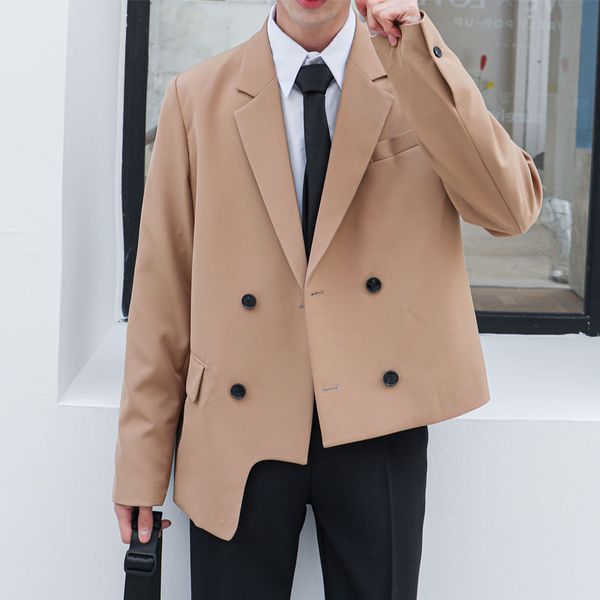 korean blazer men's fashion solid color business casual suit jacket men streetwear wild loose double breasted dress jacket mens, White;black
korean blazer men's fashion solid color business casual suit jacket men streetwear wild loose double breasted dress jacket mens, White;black