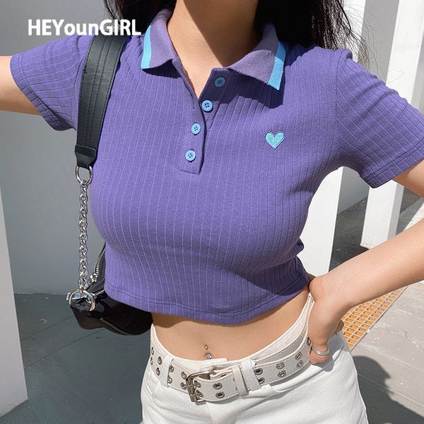 heyoungirl ribbed casual short sleeve cropped t shirt women korean fashion cotton tshirt ladies turn-down collar buttons summer, White
heyoungirl ribbed casual short sleeve cropped t shirt women korean fashion cotton tshirt ladies turn-down collar buttons summer, White