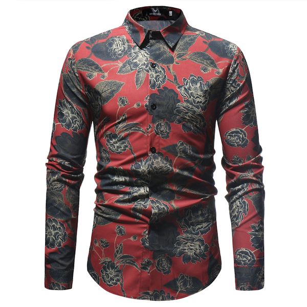 men clothes 2019 spring new shirt 3d print flower shirt men's fashion casual long sleeve hawaiian camisa social masculina, White;black
men clothes 2019 spring new shirt 3d print flower shirt men's fashion casual long sleeve hawaiian camisa social masculina, White;black