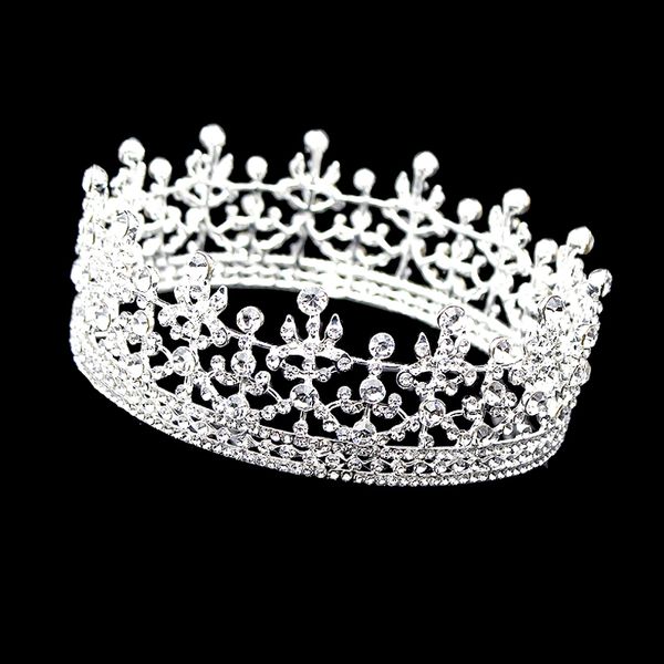 vintage silver crystal full round king queen tiara circle imperial medieval wedding crown bridal hair jewelry for women, Golden;white
vintage silver crystal full round king queen tiara circle imperial medieval wedding crown bridal hair jewelry for women, Golden;white