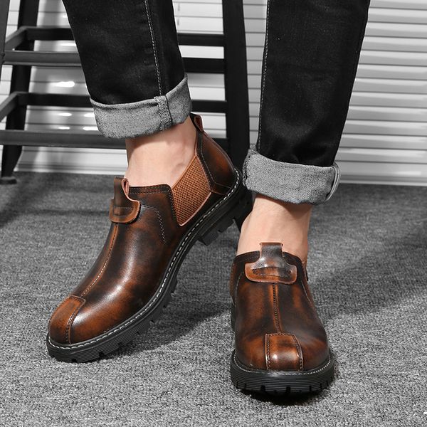 mens boots warm leather men's casual shoes retro trend tooling boots men shoes a216, Black
mens boots warm leather men's casual shoes retro trend tooling boots men shoes a216, Black