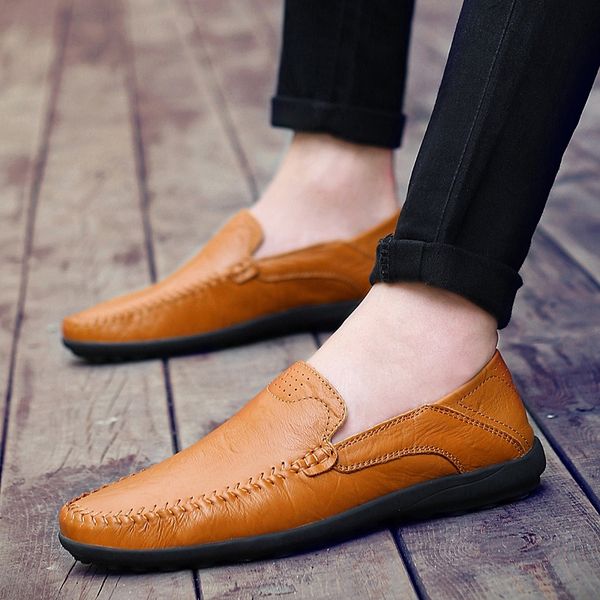 genuine leather men's loafers shoes slip on lazy casual shoes moccasins men flat driving chaussure homme big size:38-47, Black
genuine leather men's loafers shoes slip on lazy casual shoes moccasins men flat driving chaussure homme big size:38-47, Black