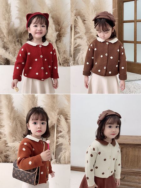 2019 children autumn and winter cardigan polka dot sweater girl long sleeve crew neck top, Blue
2019 children autumn and winter cardigan polka dot sweater girl long sleeve crew neck top, Blue