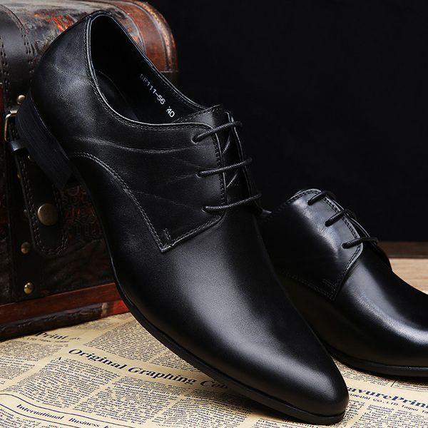 20ss men's genuine leather dress shoes fashion man pointed toe casual wedding party oxfords mens lace-up business flats, Black
20ss men's genuine leather dress shoes fashion man pointed toe casual wedding party oxfords mens lace-up business flats, Black
