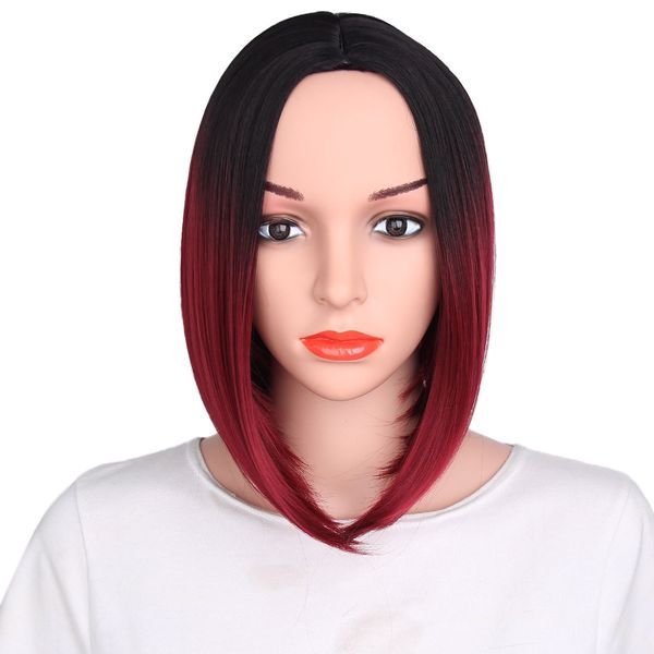 women cosplay bob short straight wigs ombre red synthetic for women party wig, Black
women cosplay bob short straight wigs ombre red synthetic for women party wig, Black