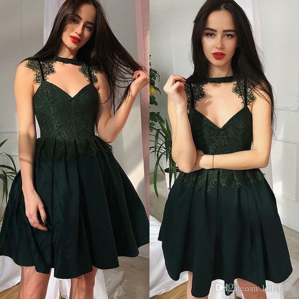 dark green short homecoming dresses spaghetti cocktail dresses lace appliques knee length pleated satin short prom party gowns, Blue;pink
dark green short homecoming dresses spaghetti cocktail dresses lace appliques knee length pleated satin short prom party gowns, Blue;pink