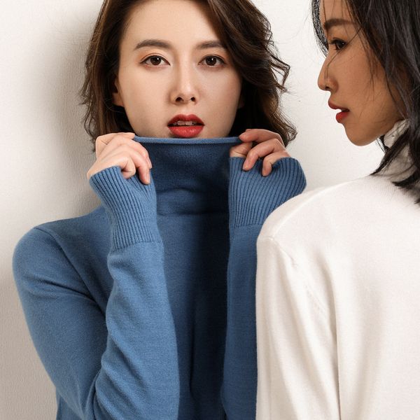 2020 new thickened pile pile collar pullover sweater female winter slim long sleeves with high collar knitted bottoming shirt, White;black
2020 new thickened pile pile collar pullover sweater female winter slim long sleeves with high collar knitted bottoming shirt, White;black
