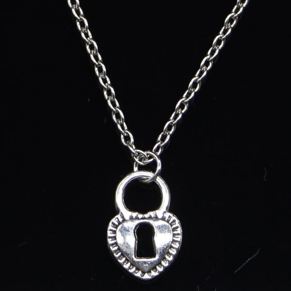 20pcs new fashion necklace 17x11mm padlock heart key silver pendants short long women men colar gift jewelry choker
20pcs new fashion necklace 17x11mm padlock heart key silver pendants short long women men colar gift jewelry choker