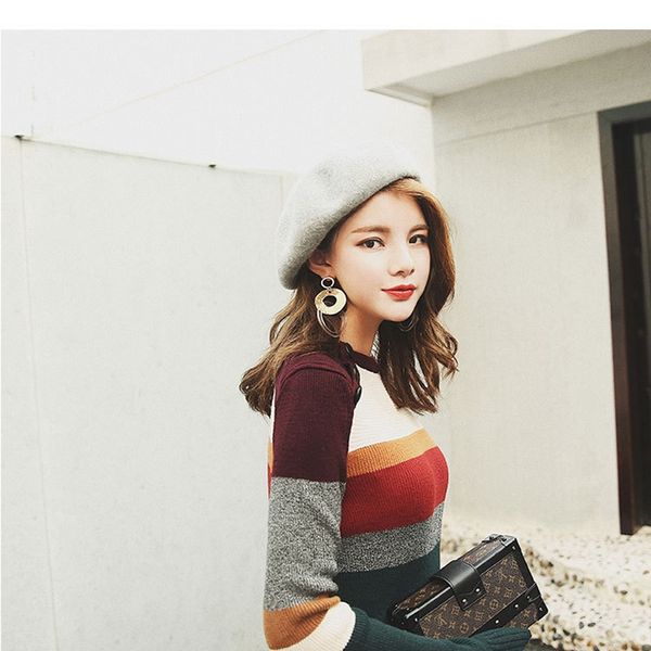 ladies spring winter beret hat retro wool solid color beret painter style hat warm walking cap, Blue;gray
ladies spring winter beret hat retro wool solid color beret painter style hat warm walking cap, Blue;gray