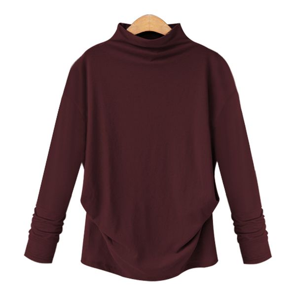 long sleeves female 2019 new t-shirt casual large size loose shirt half-high collar bottoming t shirt plus size 6xl tee, White
long sleeves female 2019 new t-shirt casual large size loose shirt half-high collar bottoming t shirt plus size 6xl tee, White