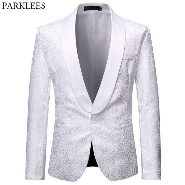 white mens rose jacquard blazers shawl collar suit jacket men wedding groomsmen host stage men blazer club blazer masculino, White;black
white mens rose jacquard blazers shawl collar suit jacket men wedding groomsmen host stage men blazer club blazer masculino, White;black