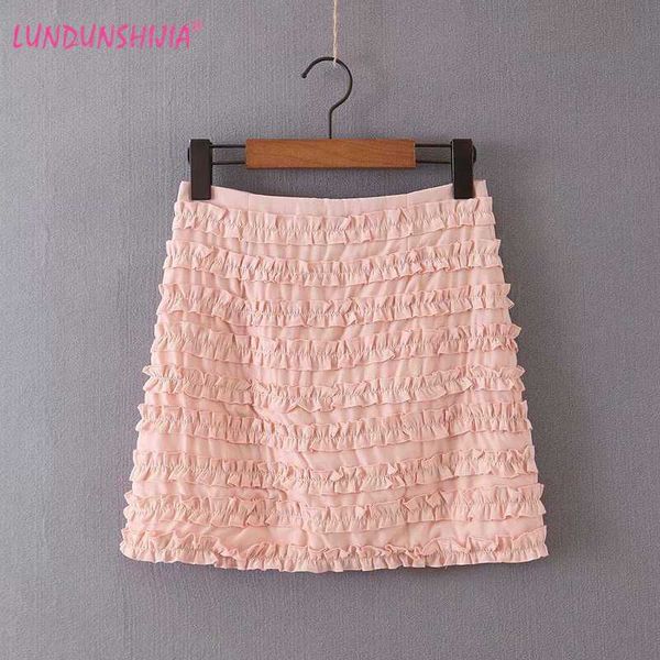 skirts lundunshijia 2021 arrival ruffle for women summer pink high waist mini flounced saia, Black
skirts lundunshijia 2021 arrival ruffle for women summer pink high waist mini flounced saia, Black
