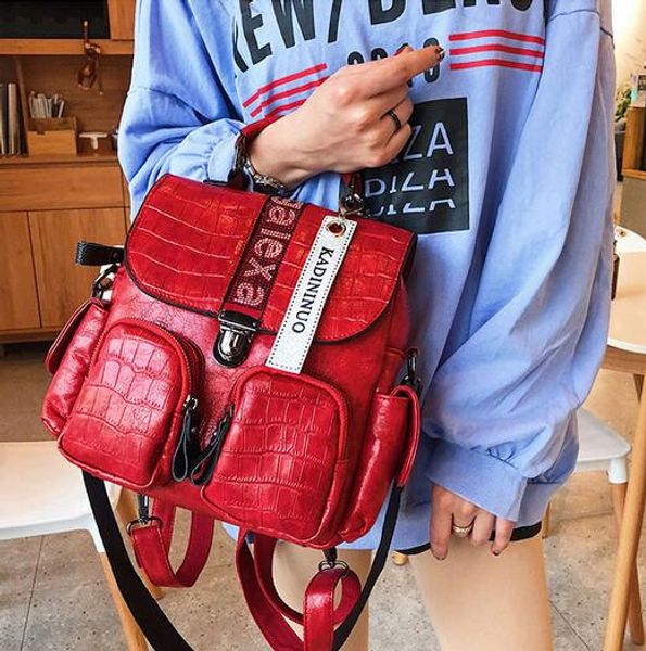 est brand women's fashion backpack designers stone pattern inlaid rhinestone lock imitation pirate backpack solid color shoulder bag 
est brand women's fashion backpack designers stone pattern inlaid rhinestone lock imitation pirate backpack solid color shoulder bag