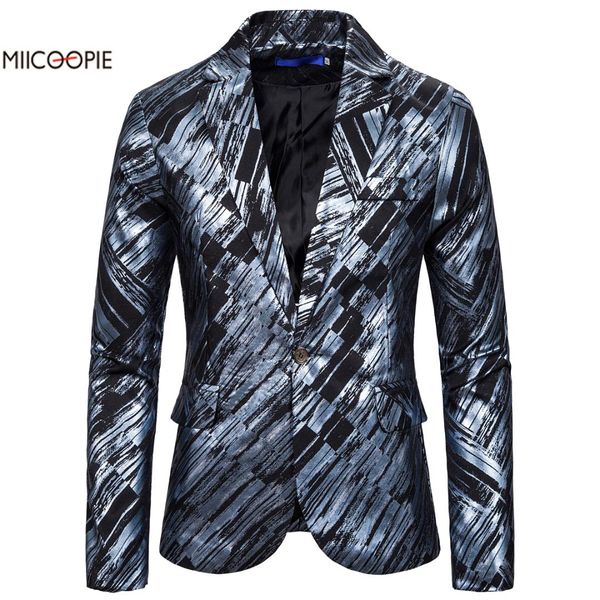 miicoopie 2019 men's blazer fashion shining print style print blazer for men luxury men clothing for night club, White;black
miicoopie 2019 men's blazer fashion shining print style print blazer for men luxury men clothing for night club, White;black