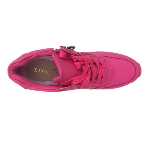 women casual shoeslace up platforms shoes female height increasing shoes, Black;white
women casual shoeslace up platforms shoes female height increasing shoes, Black;white