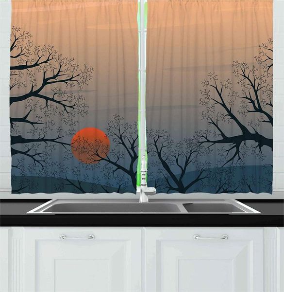 nature curtains living room bedroom slate blue orange peach window drapes for kitchen sun rises between tree branches in misty w
nature curtains living room bedroom slate blue orange peach window drapes for kitchen sun rises between tree branches in misty w