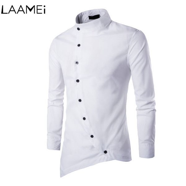 laamei men's court shirt men long sleeve shirt small stand collar mens shirts casual slim strap button irregular, White;black
laamei men's court shirt men long sleeve shirt small stand collar mens shirts casual slim strap button irregular, White;black