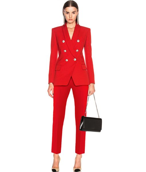 office ladies women's pantsuit red pink business classic double-breasted buttons nine blazer pants set two piece formal suits custom si, White;black
office ladies women's pantsuit red pink business classic double-breasted buttons nine blazer pants set two piece formal suits custom si, White;black