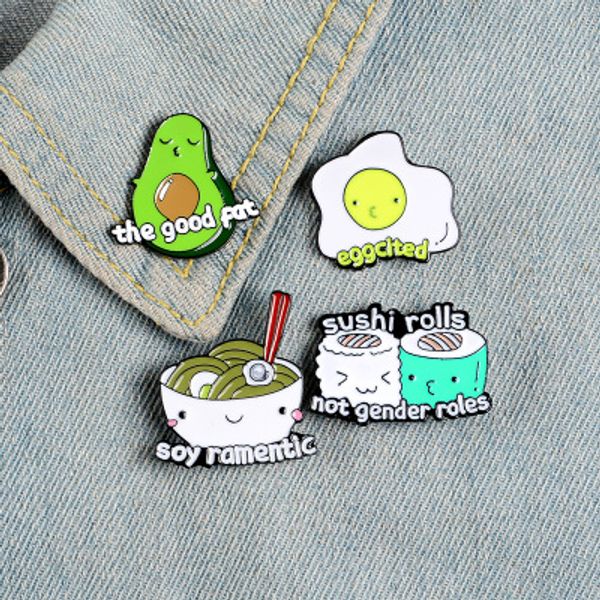 food enamel pins custom avocado sushi roll poached egg noodle brooches lapel pin shirt bag ramen badge jewelry gift kids friends, Gray
food enamel pins custom avocado sushi roll poached egg noodle brooches lapel pin shirt bag ramen badge jewelry gift kids friends, Gray