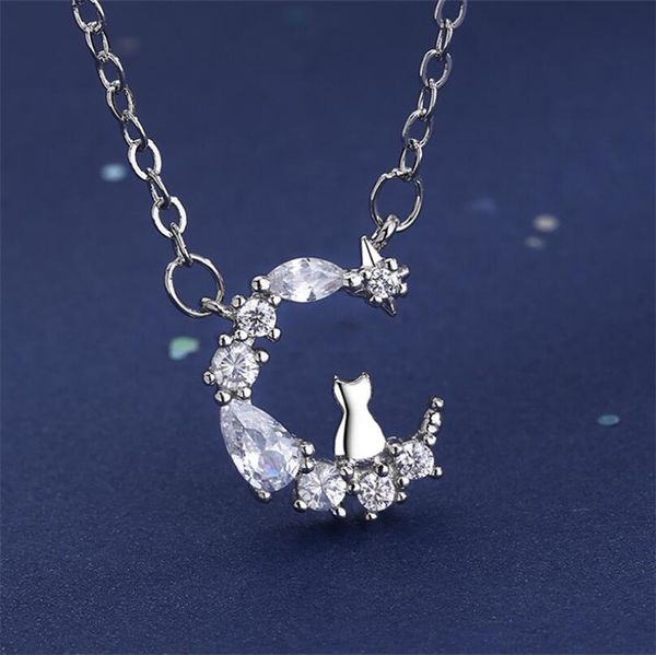 oly2u lucky moon cat pendant necklace women long chain crystal necklaces women girls new year valentine's day gift, Silver
oly2u lucky moon cat pendant necklace women long chain crystal necklaces women girls new year valentine's day gift, Silver