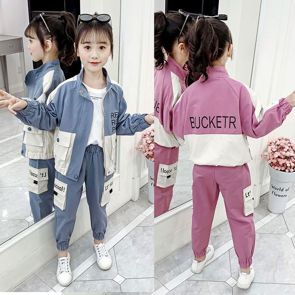girls school uniform clothes suits letter printed jacket+multi-pockets pants 2pcs kids clothing sets teenage sports tracksuits, White
girls school uniform clothes suits letter printed jacket+multi-pockets pants 2pcs kids clothing sets teenage sports tracksuits, White