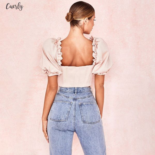 ruffled square collar crop women blouses vintage short puff sleeve ladies shirt blusas mujer de moda 2020, White
ruffled square collar crop women blouses vintage short puff sleeve ladies shirt blusas mujer de moda 2020, White