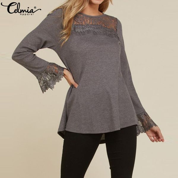 blusas femininas celmia women lace patchwork blouses shirts 2018 autumn casual long flare sleeve hollow tunic plus size, White
blusas femininas celmia women lace patchwork blouses shirts 2018 autumn casual long flare sleeve hollow tunic plus size, White