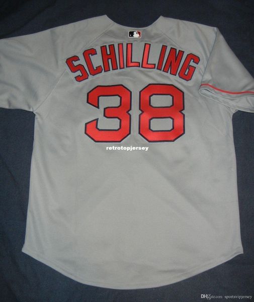retro #38 curt schilling russell boston grey jersey mens stitched baseball jerseys, Black;blue
retro #38 curt schilling russell boston grey jersey mens stitched baseball jerseys, Black;blue