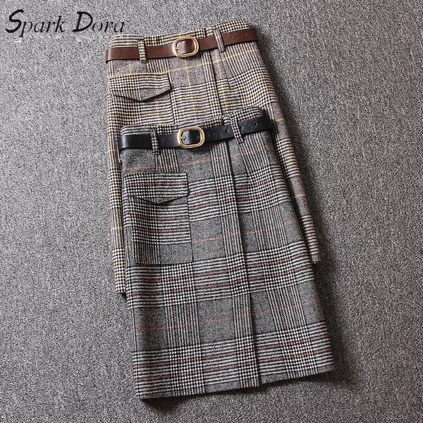 sparkdora autumn plaid women wool skirts fashion vintage slim lady elegant straight skirts casual street fashion female bottoms, Black
sparkdora autumn plaid women wool skirts fashion vintage slim lady elegant straight skirts casual street fashion female bottoms, Black