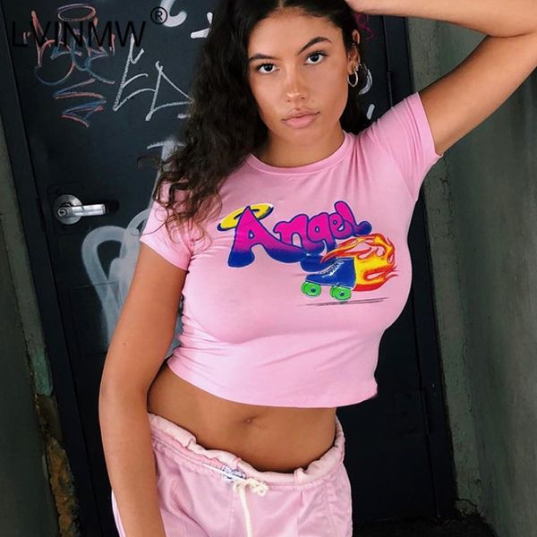 lvinmw cotton angel letter print o-neck short sleeve crop 2020 summer women casual slim pink tshirt female streetwear, White
lvinmw cotton angel letter print o-neck short sleeve crop 2020 summer women casual slim pink tshirt female streetwear, White