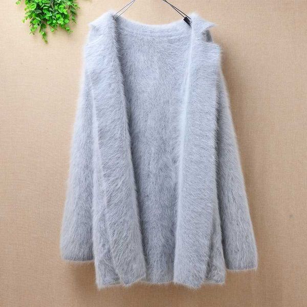 fashion warm plush mink cashmere tailored collar long cardigan women loose long sleeves angora fur sweater coat winter jacket, White
fashion warm plush mink cashmere tailored collar long cardigan women loose long sleeves angora fur sweater coat winter jacket, White
