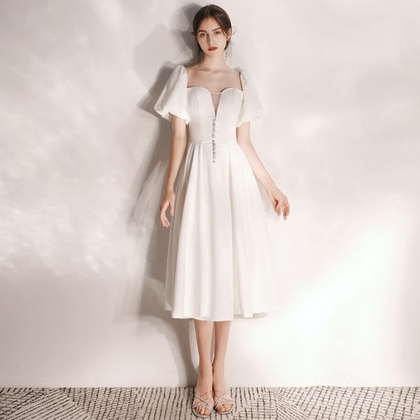2020 new banquet temperament ladies french white evening dress evening gown formal dresses gown formal dress satin, White;black
2020 new banquet temperament ladies french white evening dress evening gown formal dresses gown formal dress satin, White;black