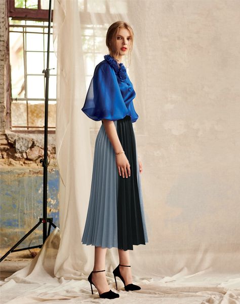 womens contrast color panelled skirts spring summer designer chiffon high waist fold skirt females elegant fashion dress, Black
womens contrast color panelled skirts spring summer designer chiffon high waist fold skirt females elegant fashion dress, Black