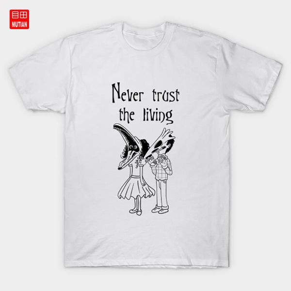 men's t-shirts never trust the living t-shirt beetlegeuse beetle juice lydia deetz michael keaton tim sandworm, White;black
men's t-shirts never trust the living t-shirt beetlegeuse beetle juice lydia deetz michael keaton tim sandworm, White;black