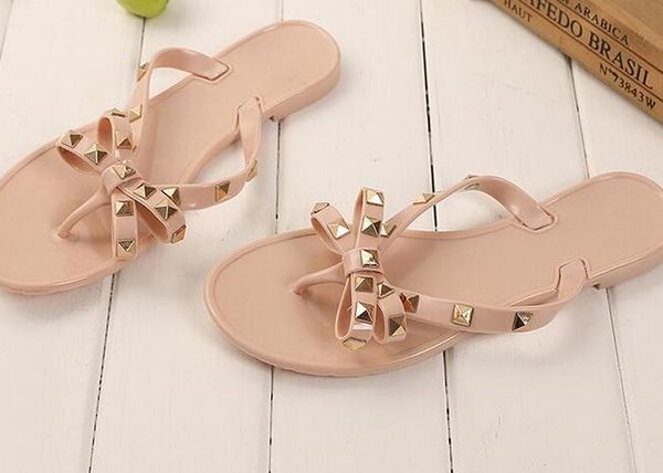 new 2018 woman summer sandals rivets big bowknot flip flops beach sandalias femininas flat jelly designers sandals cs05, Black
new 2018 woman summer sandals rivets big bowknot flip flops beach sandalias femininas flat jelly designers sandals cs05, Black