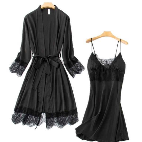 kimono gown intimate lingerie lace patchwork bathrobe 2pcs robe set women satin nightdress nighty&robe suit casual homewear, Black;red
kimono gown intimate lingerie lace patchwork bathrobe 2pcs robe set women satin nightdress nighty&robe suit casual homewear, Black;red