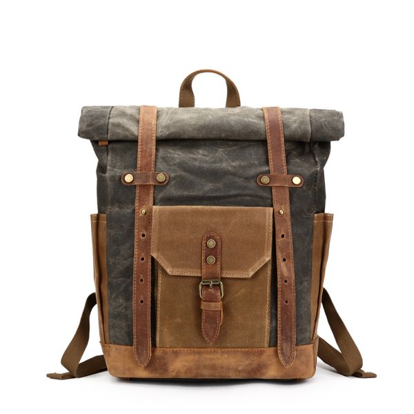 vintage oil waxed canvas leather backpack large capacity teenager traveling waterproof daypacks 14 inch lap rucksack green
vintage oil waxed canvas leather backpack large capacity teenager traveling waterproof daypacks 14 inch lap rucksack green